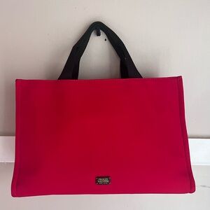 Frances Valentine Red Tote with Black Handles